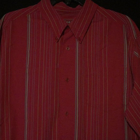 Chaps Denim Mens Button Up Light Striped Shirt XL - Picture 7 of 7